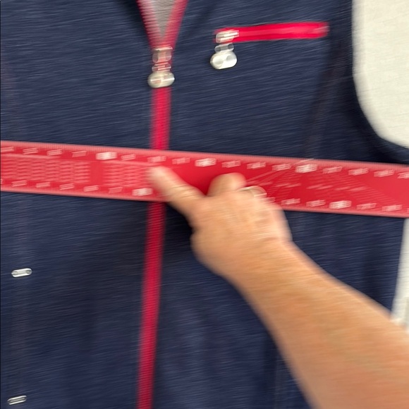 Allison Daley Navy Blue Vest with Red Accents - Picture 6 of 9